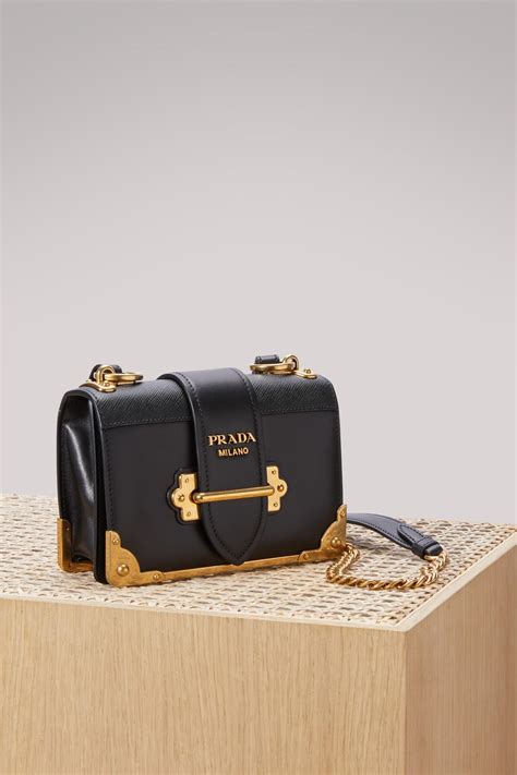 prada mini cahier clutch bag|Black Leather Mini Bag .